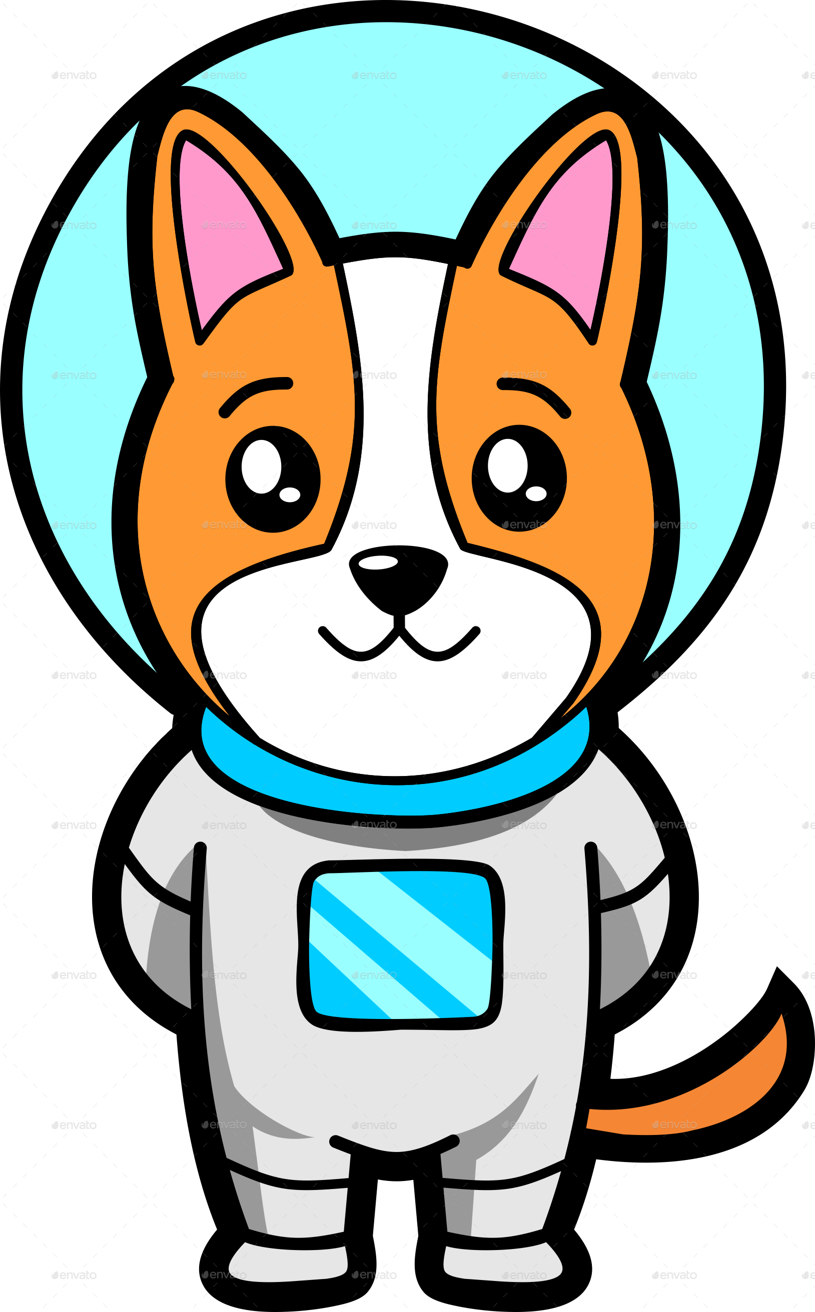 Space Dog Mascot by crapit GraphicRiver
